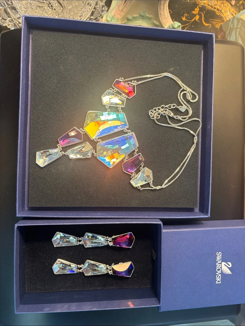 Amazing Vintage Authentic Swarovski Statement necklace and earrings.